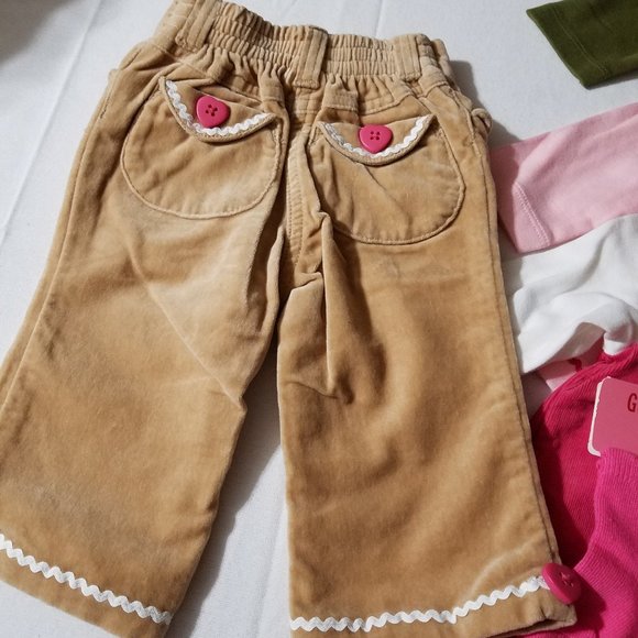 Gymboree Gingerbread Girl 3-6 Month NWT Light pink top & Green top, jeans, tan p - Picture 2 of 8